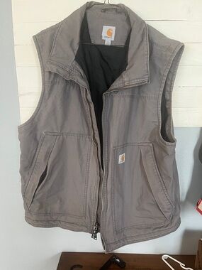 Carhartt Gray Workwear Utility Vest with Front Pockets